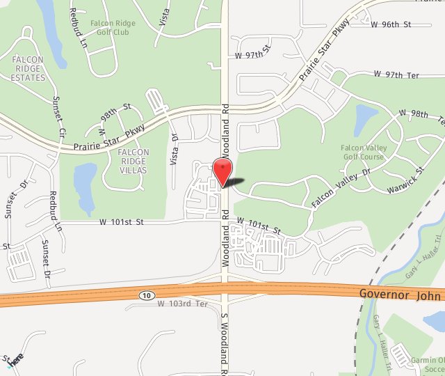 Location Map: 10044 Woodland Road Lenexa, KS 66220